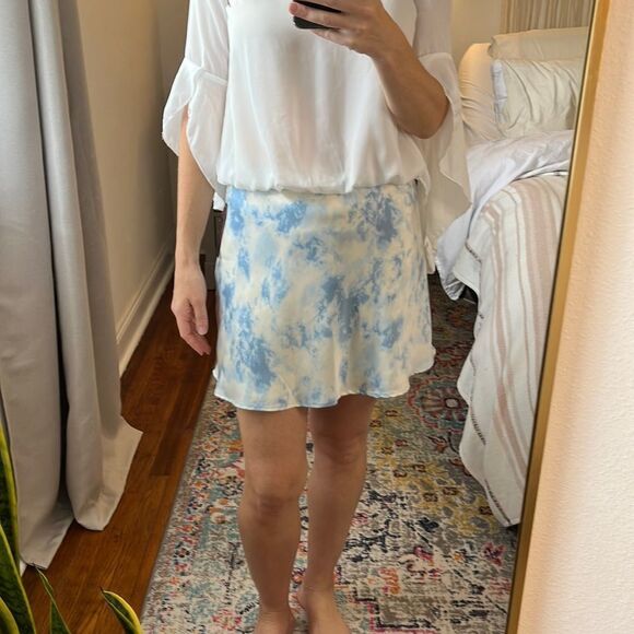 No‎ Boundaries Blue and White Tie Dye Circle Skirt Size Small - Picture 1 of 8